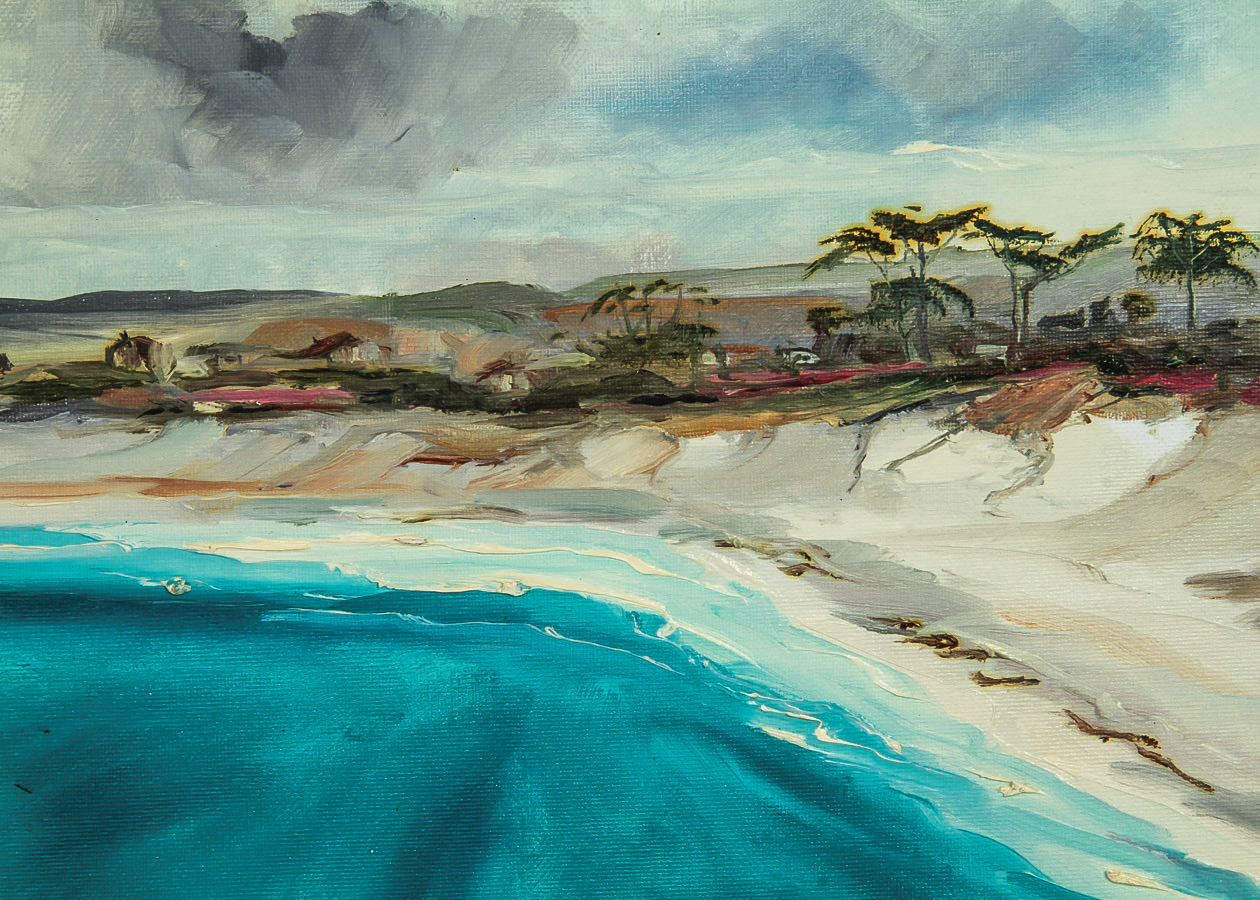 Kathleen Murray Oil Painting on Canvas Board "Carmel Beach"