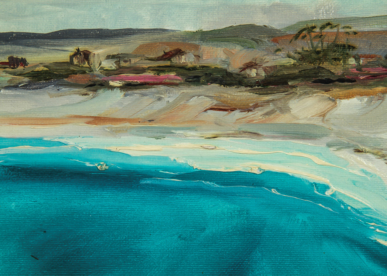 Kathleen Murray Oil Painting on Canvas Board "Carmel Beach"