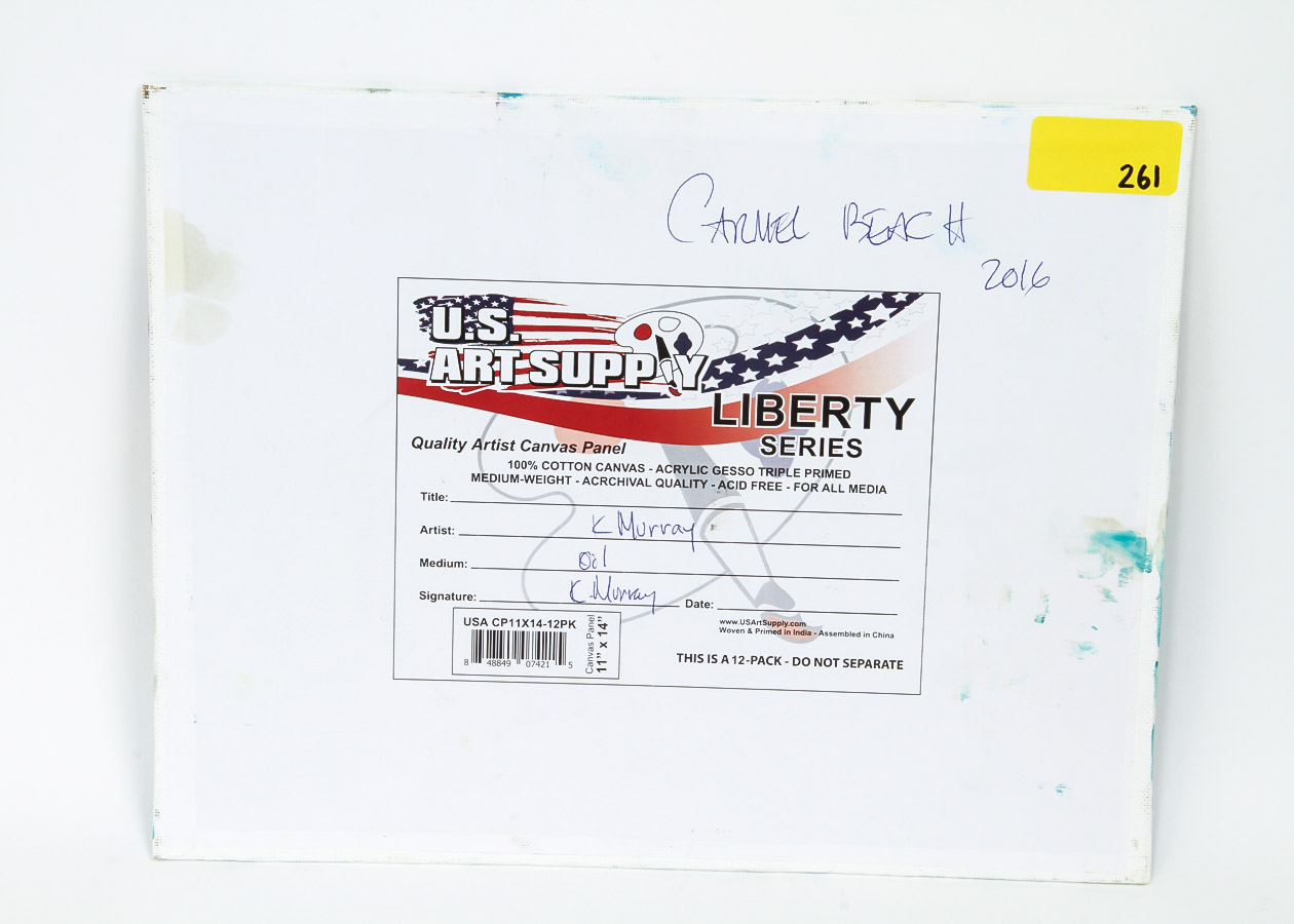 Kathleen Murray Oil Painting on Canvas Board "Carmel Beach"