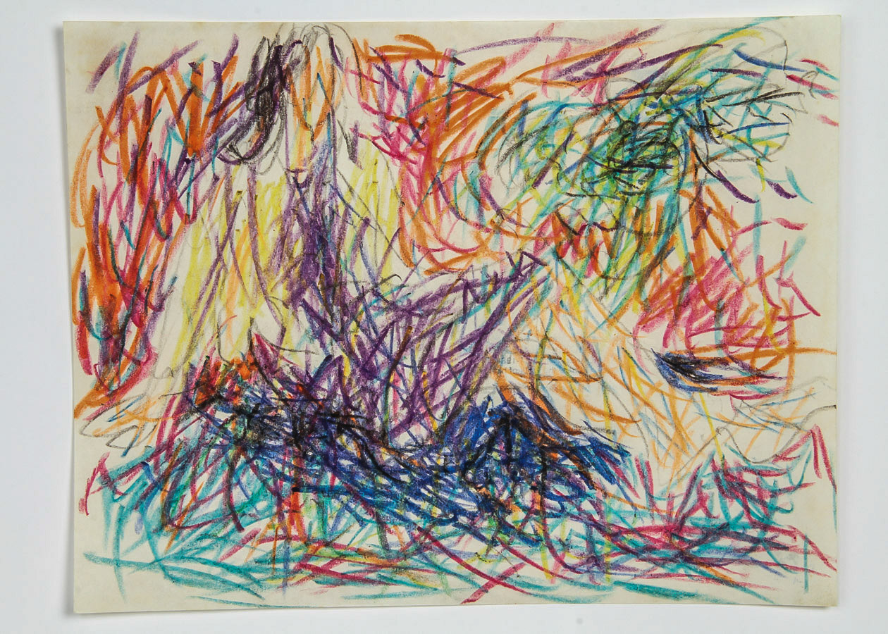 Victor Di Gesu Crayon Drawing on Paper "Reclining Woman"