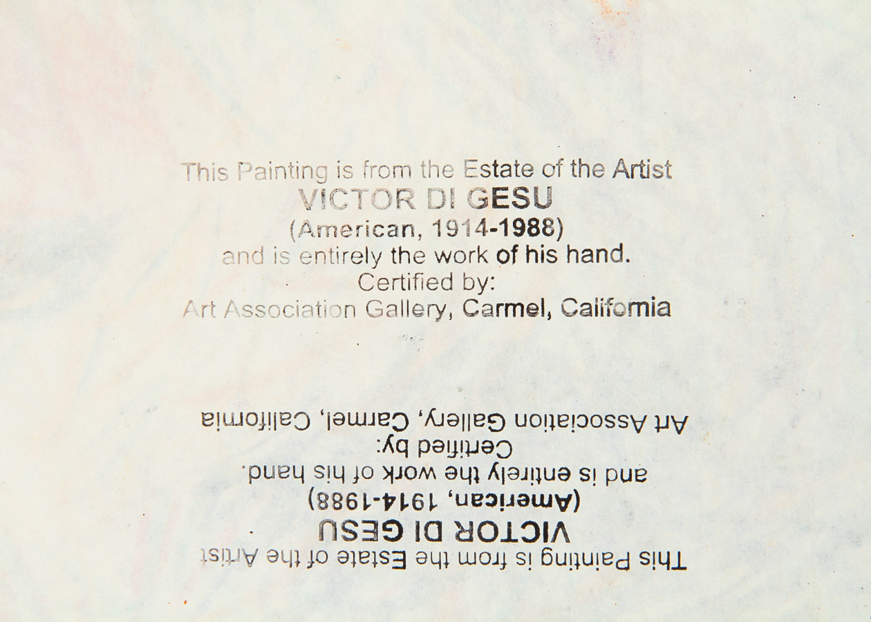 Victor Di Gesu Crayon Drawing on Paper "Reclining Woman"