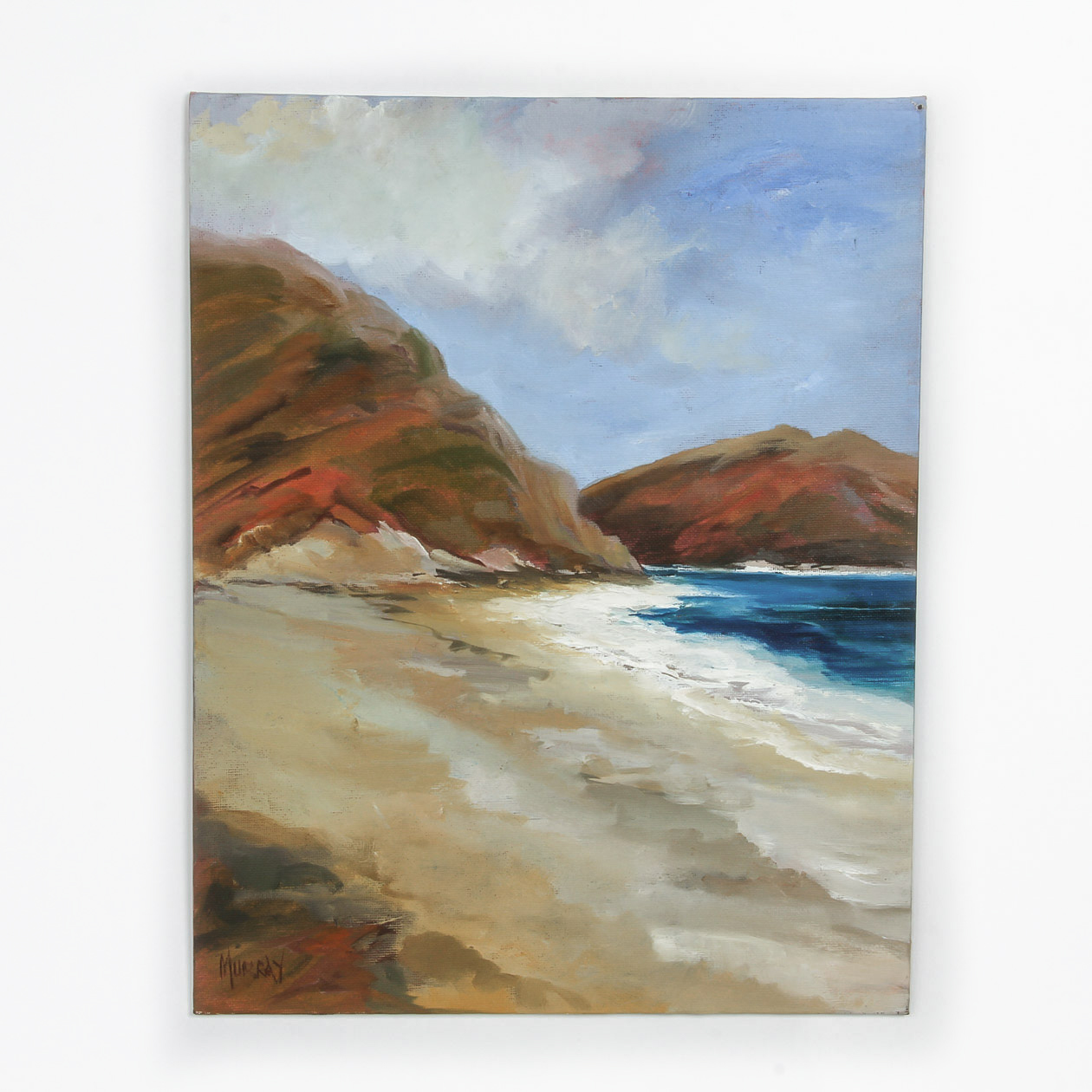 Kathleen Murray Oil Painting on Canvas Board "Down the Coast, Big Sur"