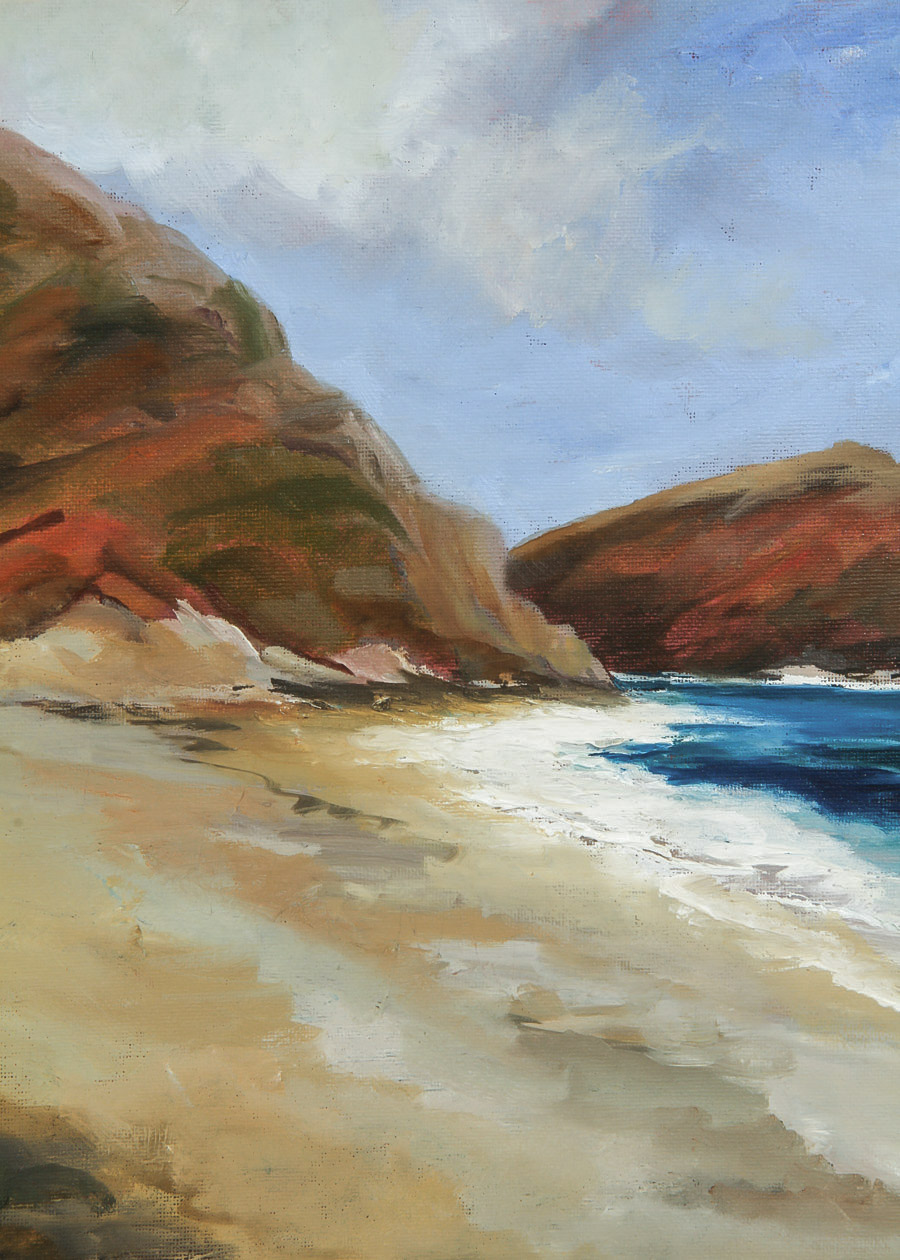 Kathleen Murray Oil Painting on Canvas Board "Down the Coast, Big Sur"