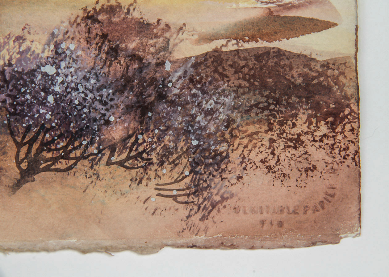 Kathryn Kaye Watercolor and Gouache Painting on Arches Paper "Desert Sunset"