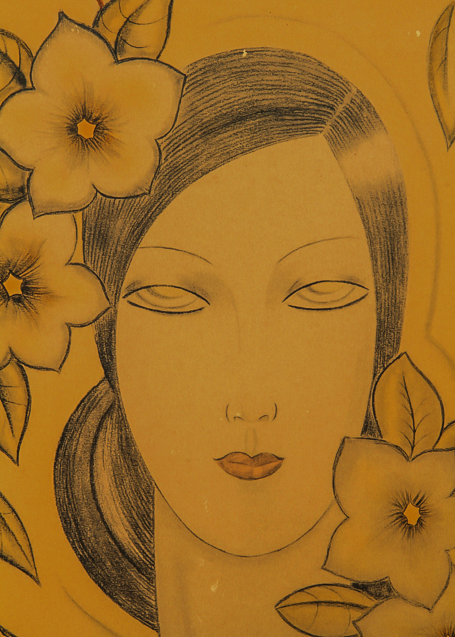 After Marcel Avond Lithograph on Paper "Study of a Young Woman"