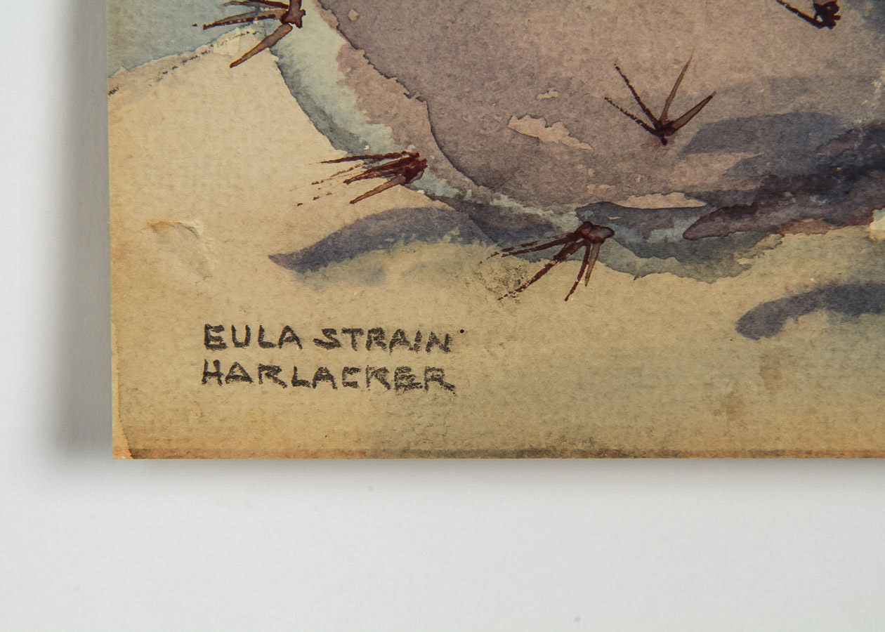 Eula Strain Harlacker Watercolor Painting on Paper "Study of Cactus"