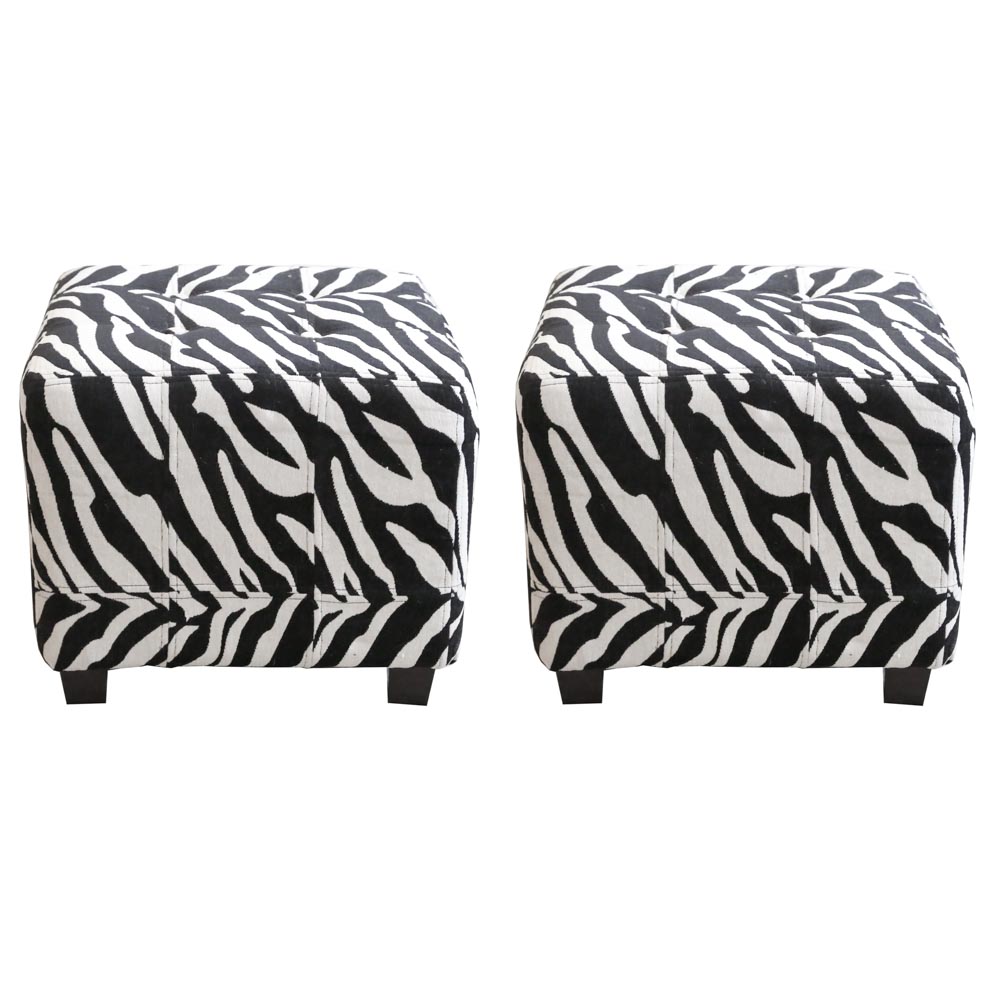 Zebra Upholstered Ottomans