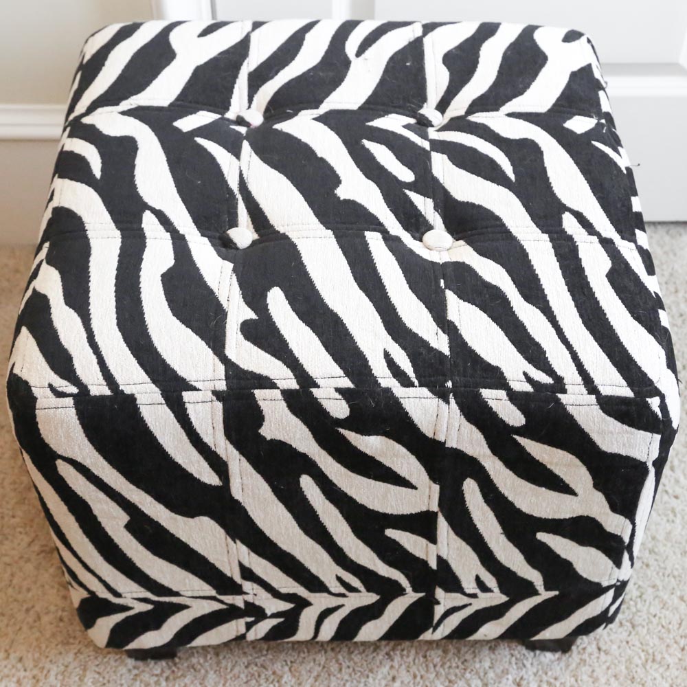 Zebra Upholstered Ottomans