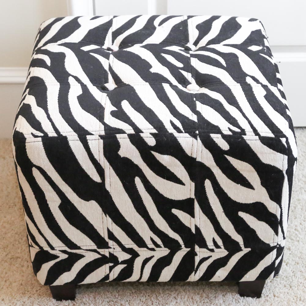 Zebra Upholstered Ottomans