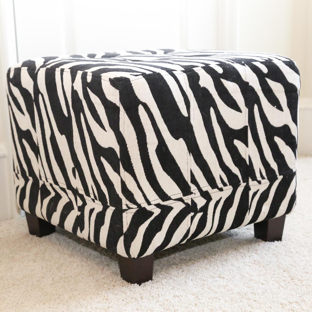 Zebra Upholstered Ottomans