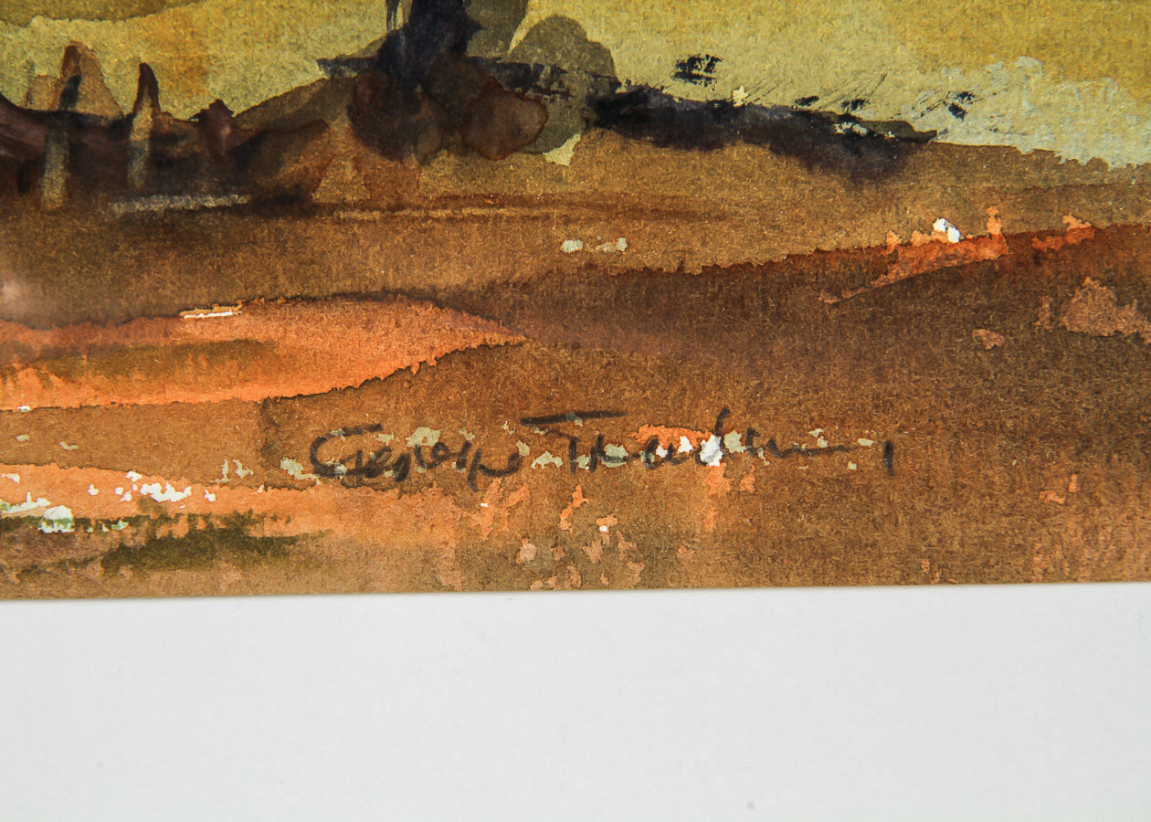 George Treadaway Watercolor Painting on Paper "Valley Mist"