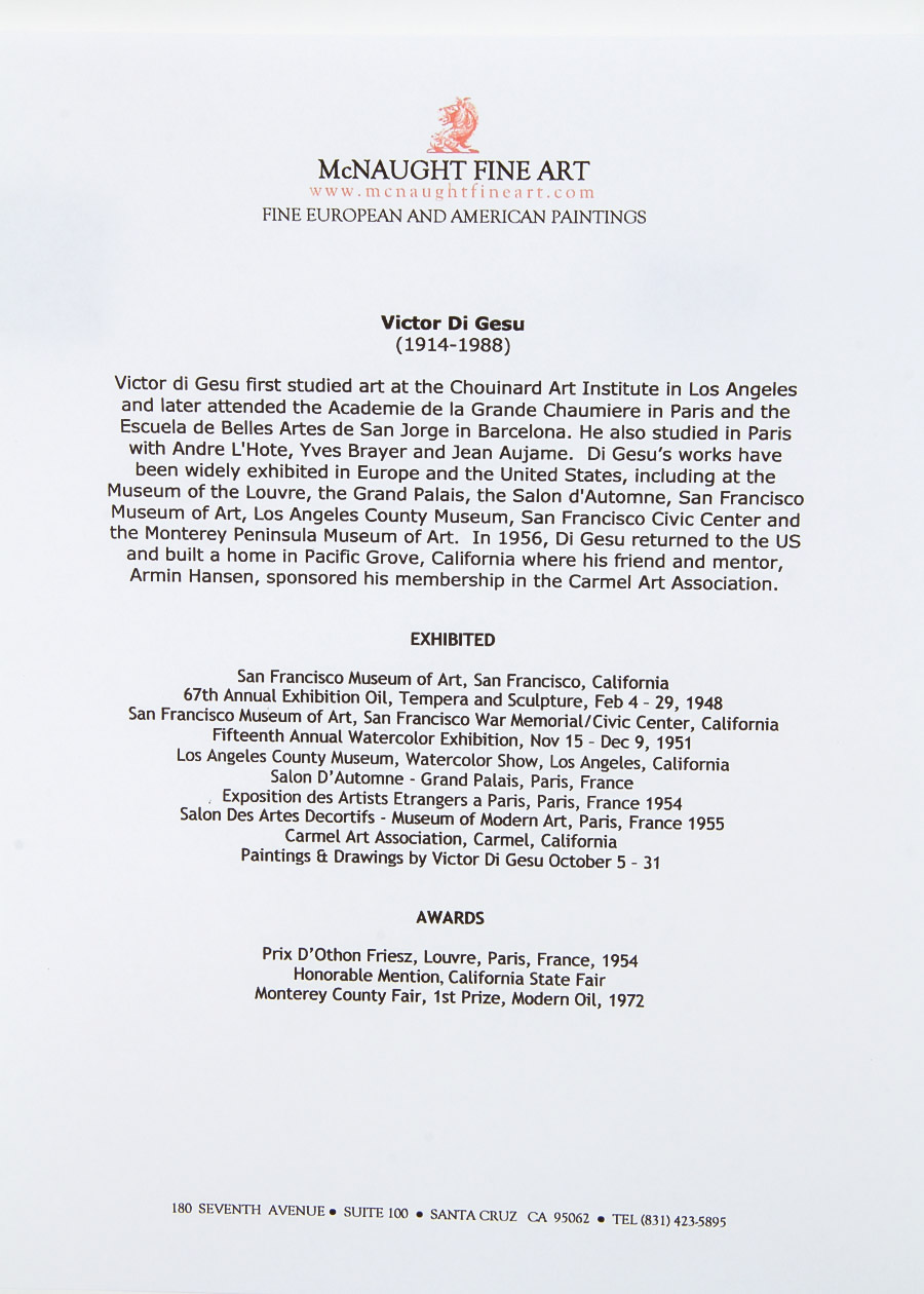 Victor Di Gesu Mixed Media Painting on Paper "Seated Nude"