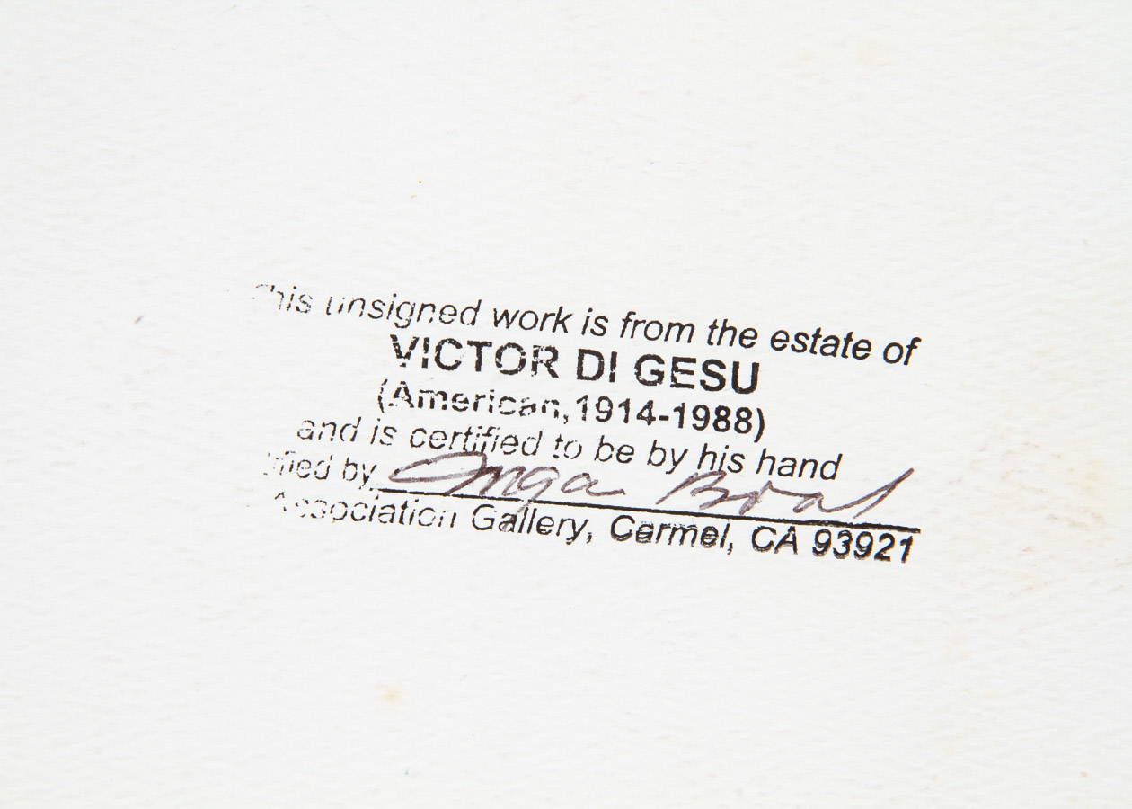 Victor Di Gesu Mixed Media Painting on Paper "Seated Nude"