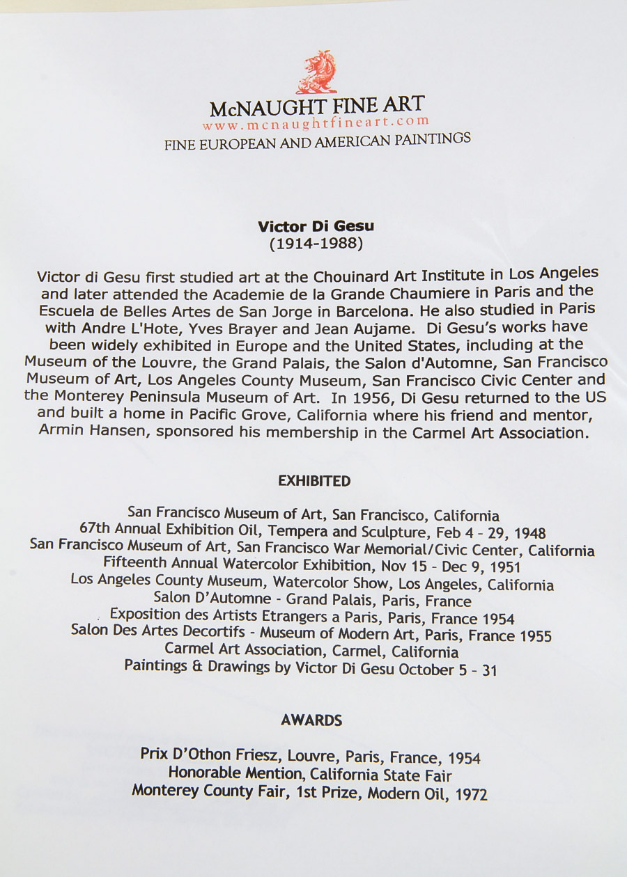 Victor Di Gesu Watercolor and Graphite on Paper "Kneeling Nude"