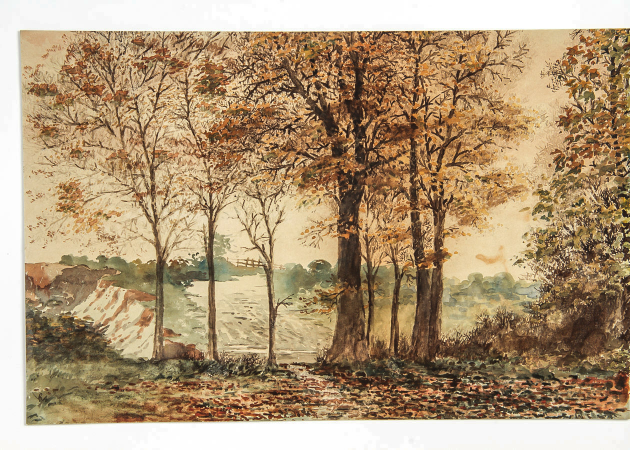 W. Freelto Watercolor Painting on Paperboard "Autumn, Near Strawberry Hill"