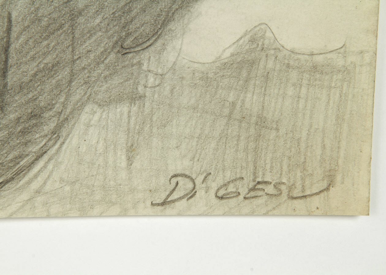 Victor Di Gesu Graphite Drawing on Paper "Seated Nude"