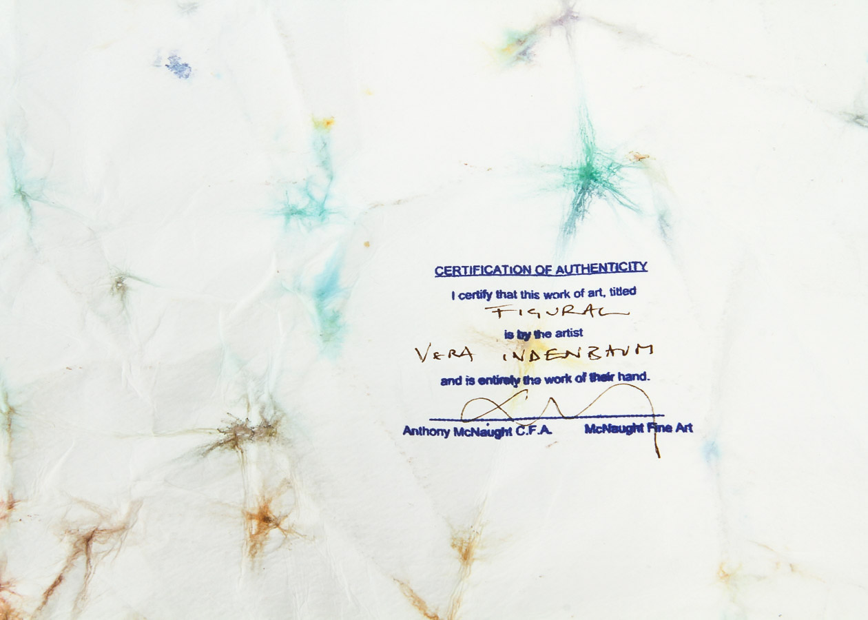 Vera Indenbaum Watercolor Painting on Paper "Peaceful Figural"