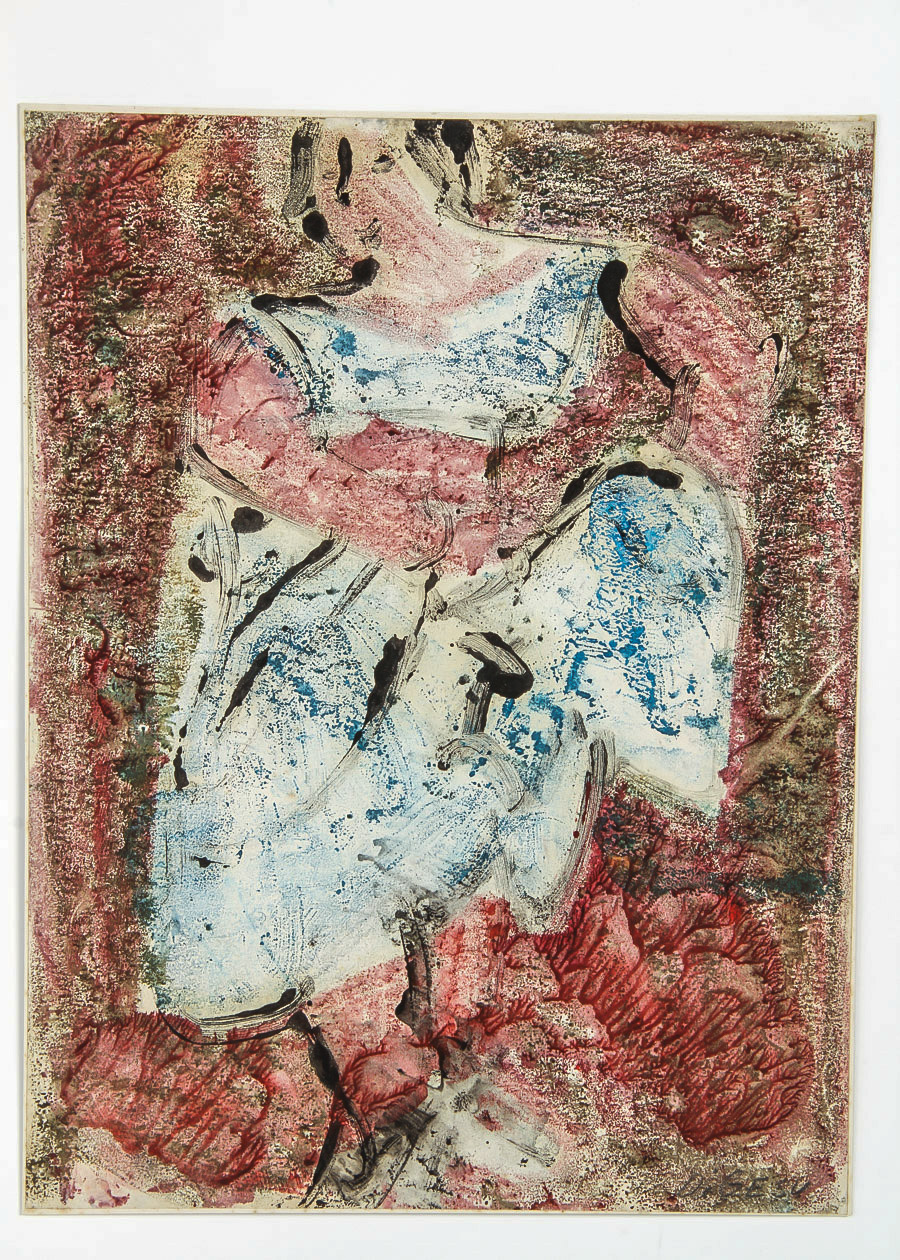 Victor Di Gesu Monotype on Paper Card "Blue Dancer"