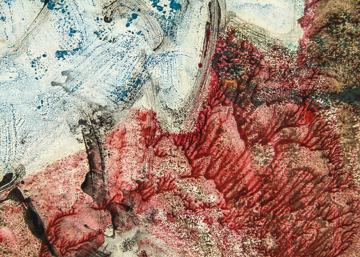 Victor Di Gesu Monotype on Paper Card "Blue Dancer"