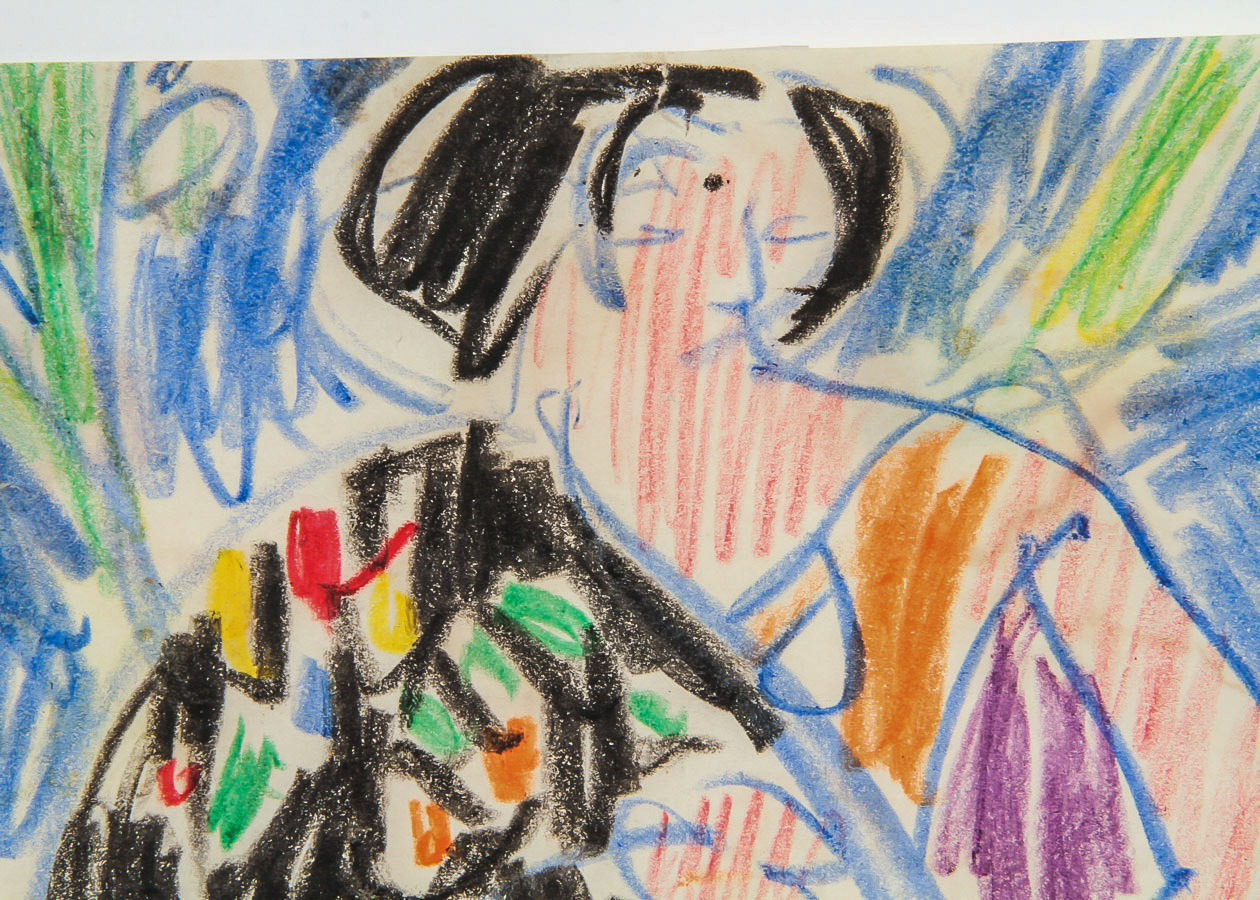 Victor Di Gesu Crayon Drawing on Paper "Flamenco Dancer"