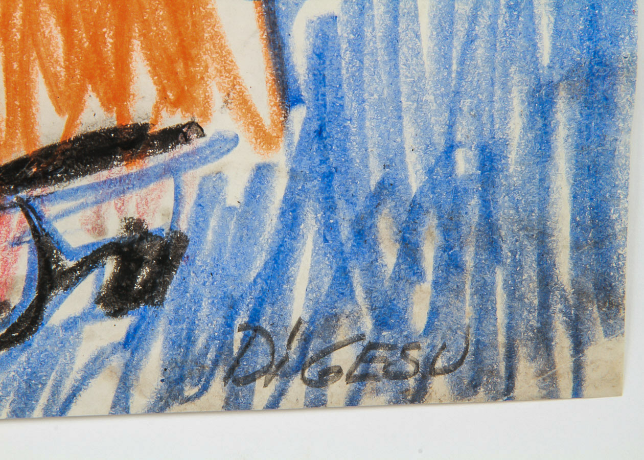 Victor Di Gesu Crayon Drawing on Paper "Flamenco Dancer"