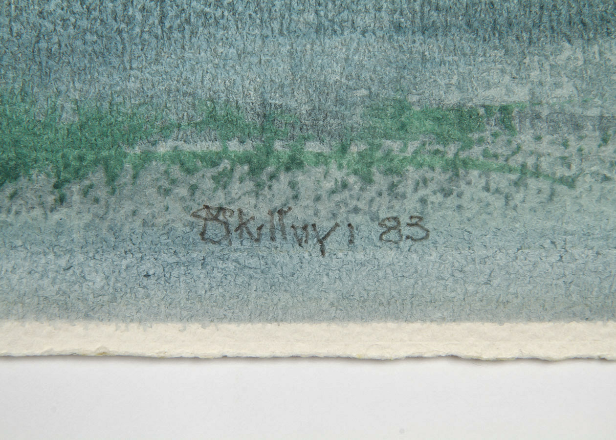 Watercolor Painting on Paper "Tonalist Landscape"