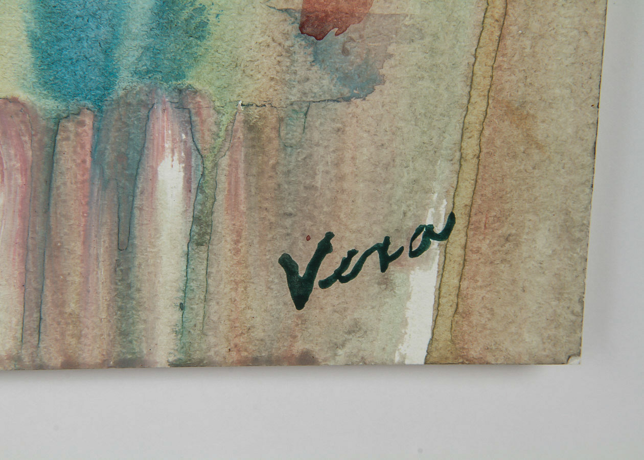 Vera Indenbaum Watercolor and Acrylic Painting on Paper "Still Life of Flowers"