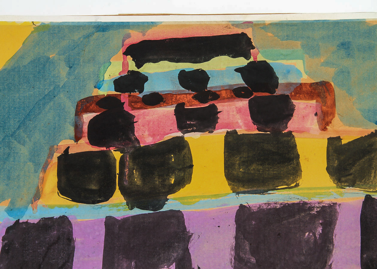 Watercolor Painting on Paper "Mimi, Your Boat is Leaving"