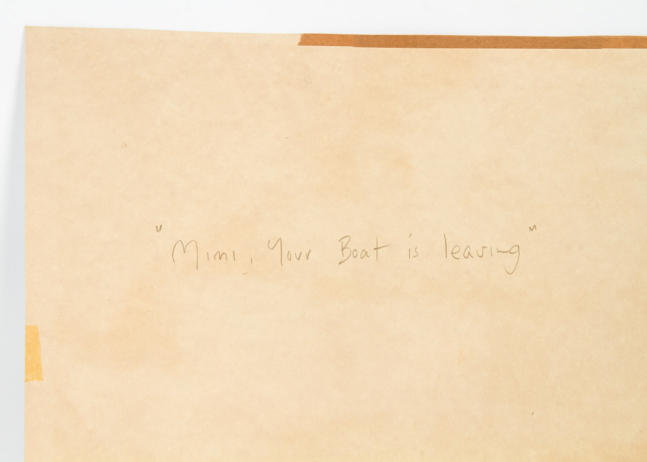 Watercolor Painting on Paper "Mimi, Your Boat is Leaving"