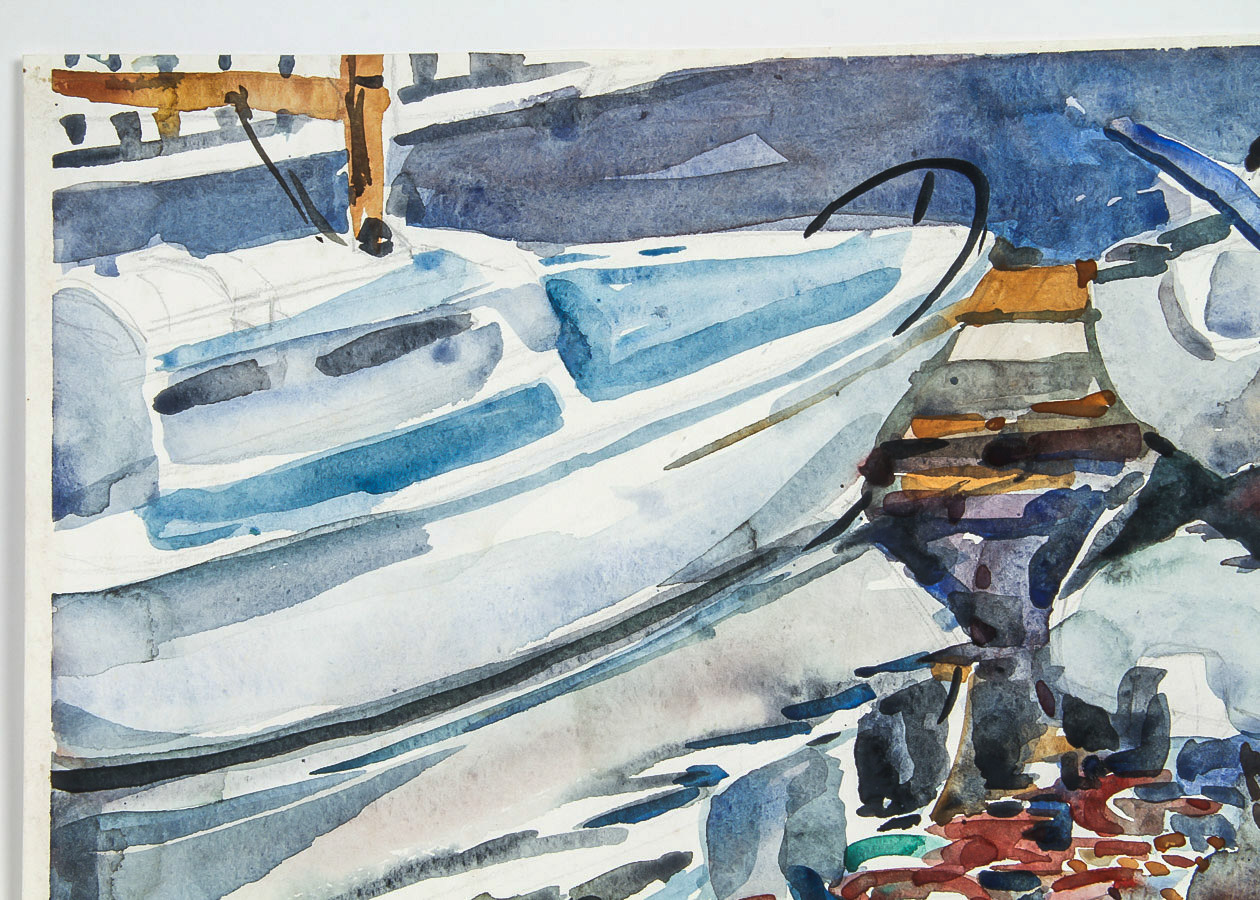 Mary Lee Warsaw Watercolor Painting on Paper "Harbor Reflections"