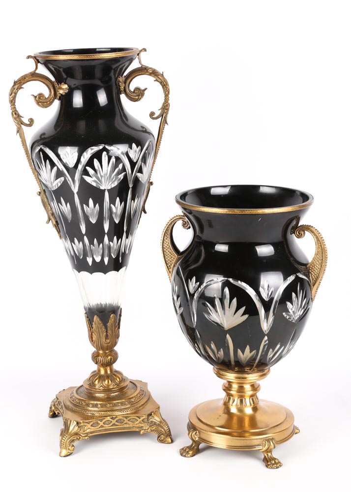 Brass and Crystal Vases