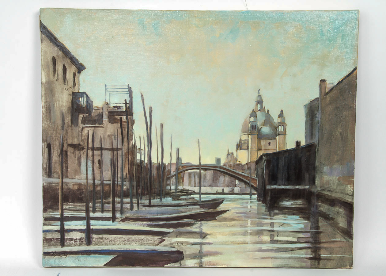 R. M. M. Joel Oil Painting on Canvas "Dawn, Venice"