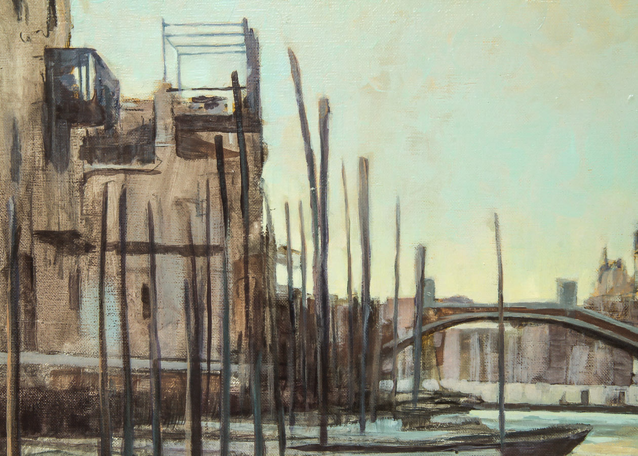 R. M. M. Joel Oil Painting on Canvas "Dawn, Venice"