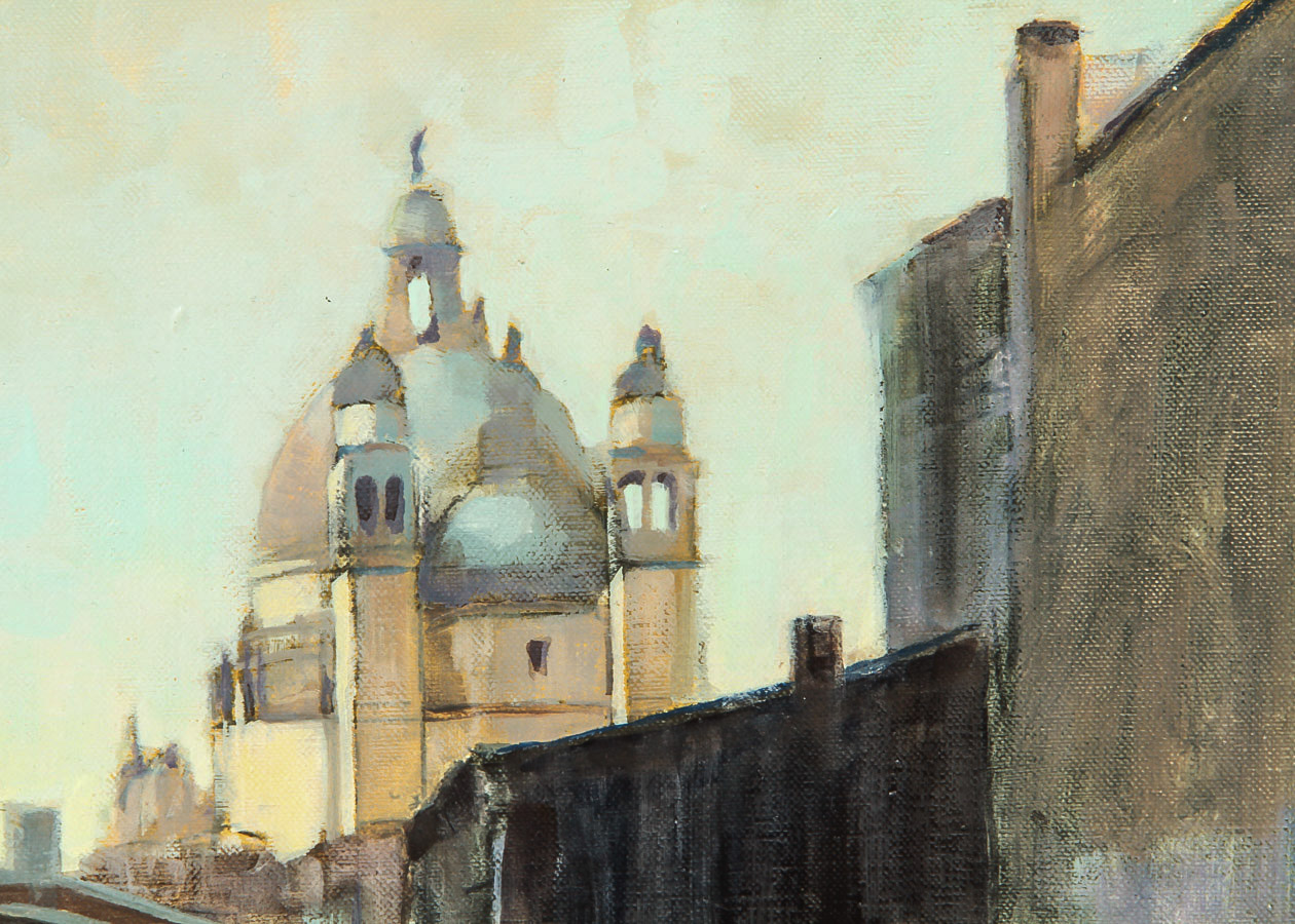 R. M. M. Joel Oil Painting on Canvas "Dawn, Venice"