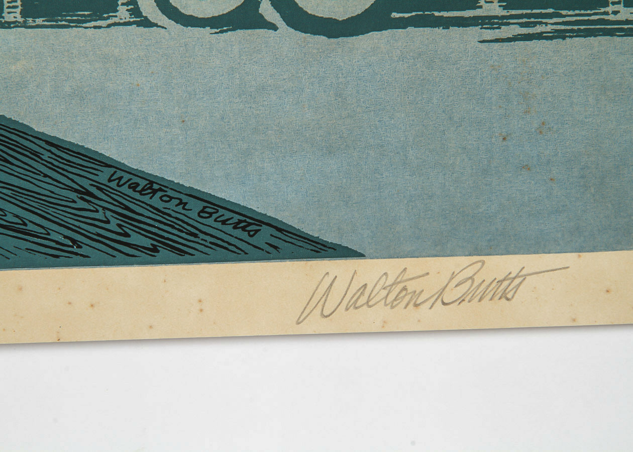 Walton Butts Serigraph on Paper "Quiet Harbor"