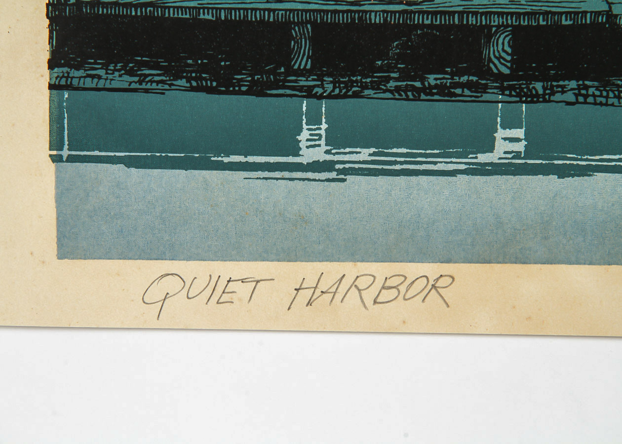 Walton Butts Serigraph on Paper "Quiet Harbor"
