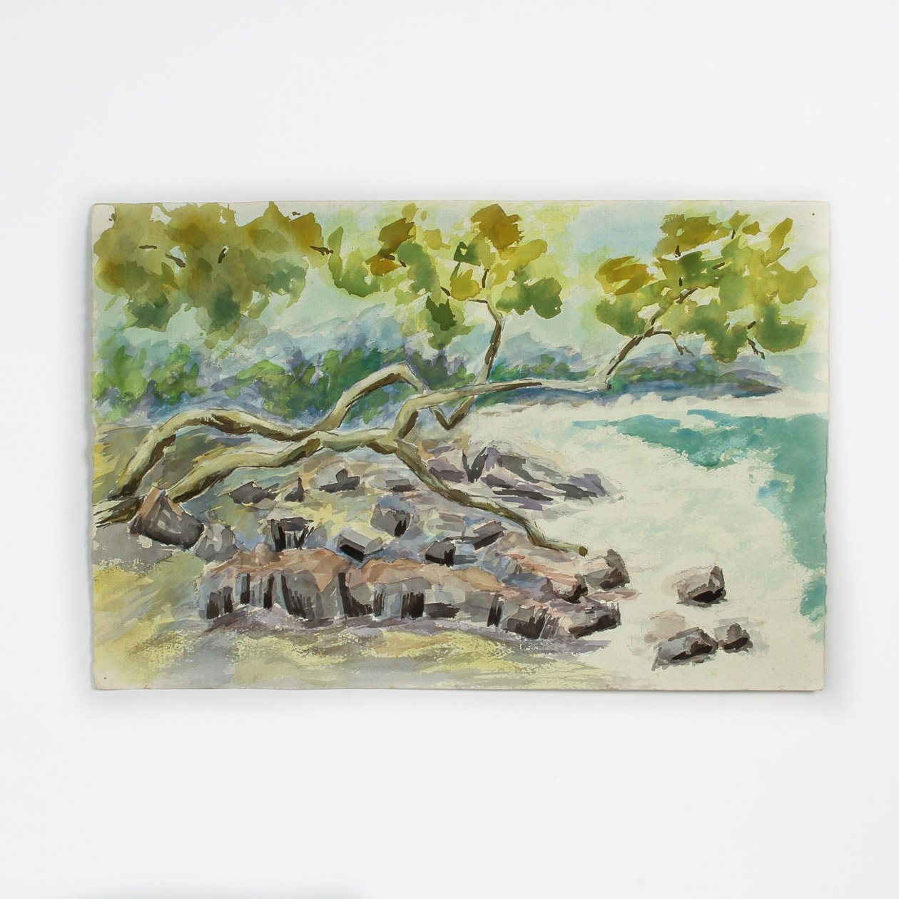 Watercolor and Graphite on Paper "Woodland Stream"