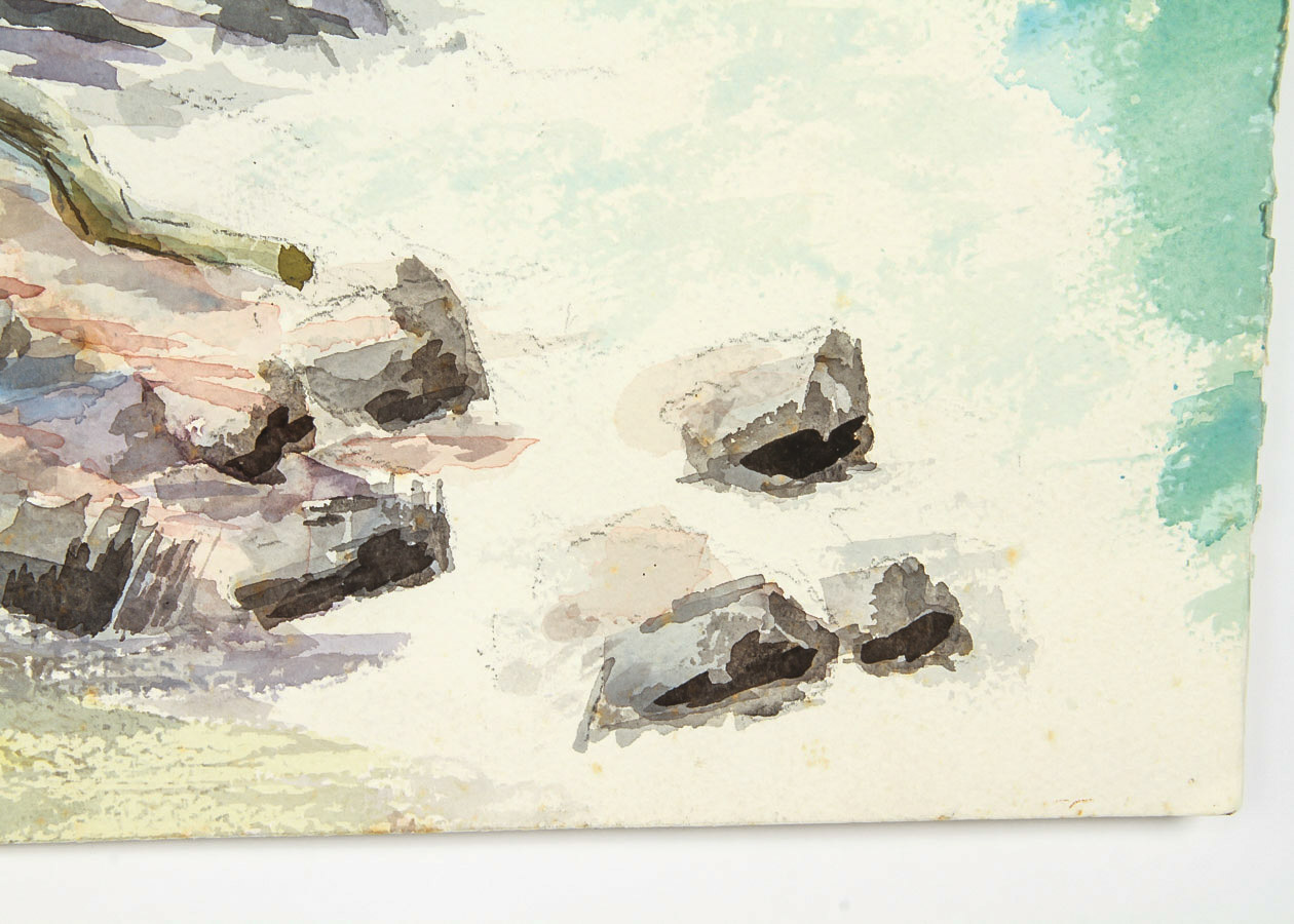 Watercolor and Graphite on Paper "Woodland Stream"