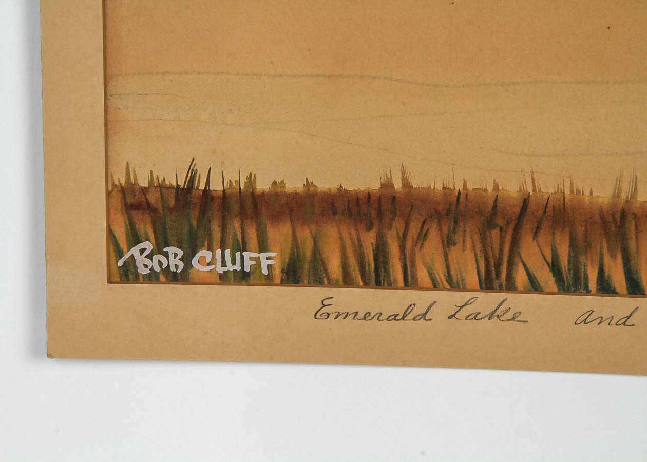 Bob Cluff Acrylic Painting on Paper "Emerald Lake"