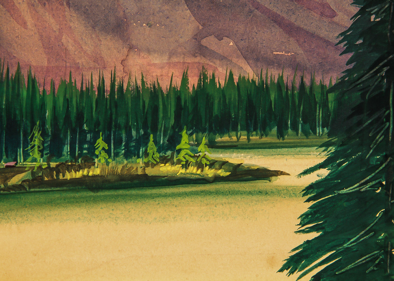 Bob Cluff Acrylic Painting on Paper "Emerald Lake"