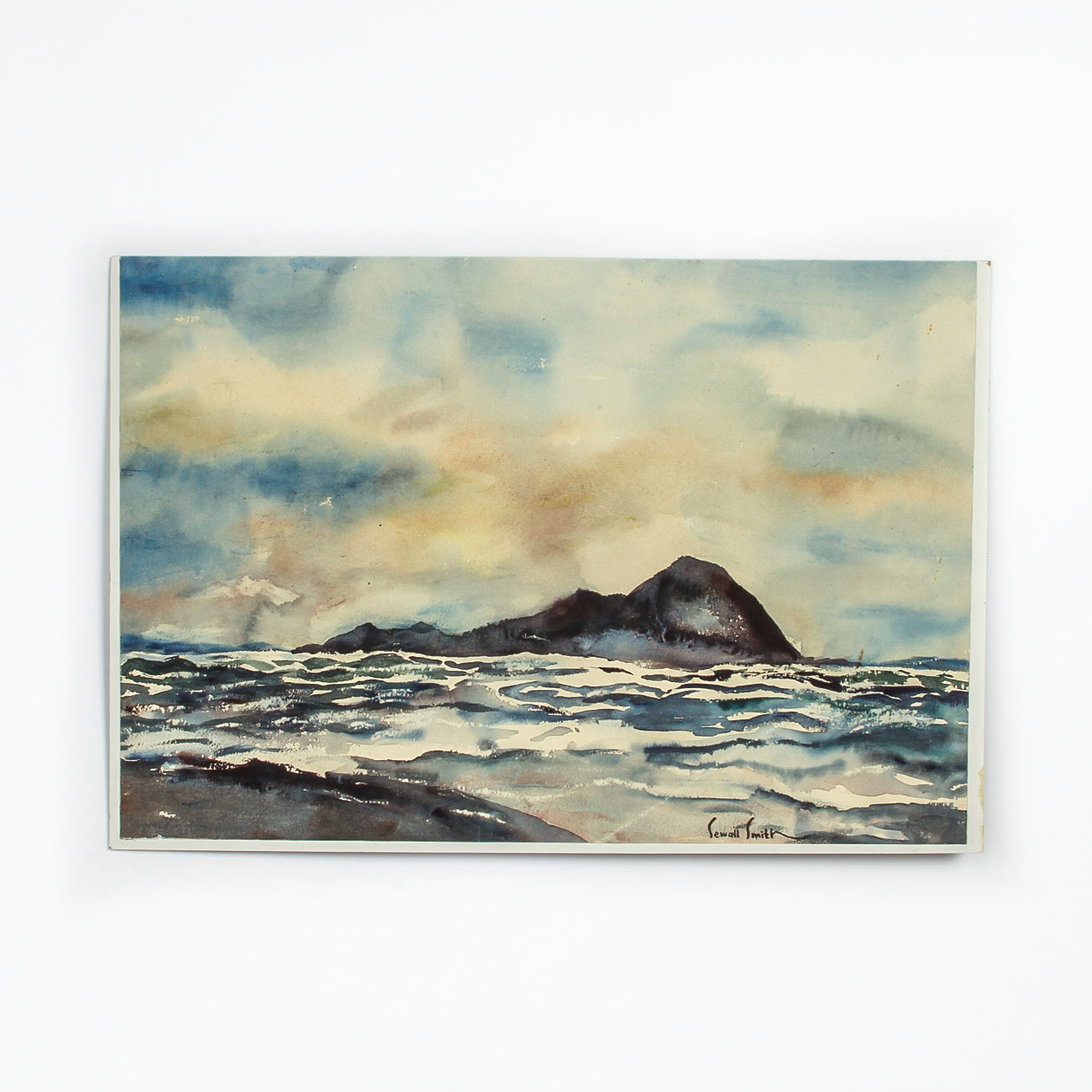 Sewall Smith Watercolor Painting on Paper "Sunset Seascape"