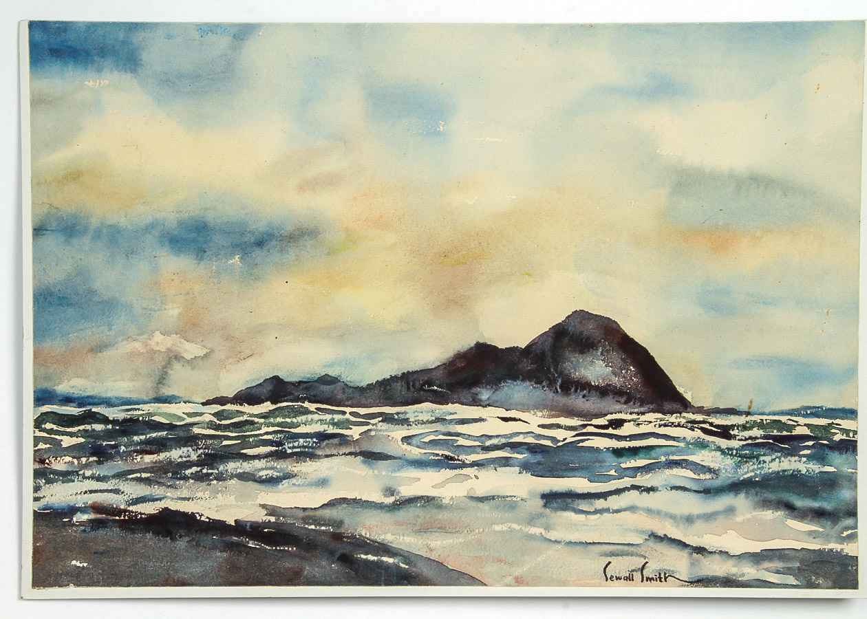 Sewall Smith Watercolor Painting on Paper "Sunset Seascape"