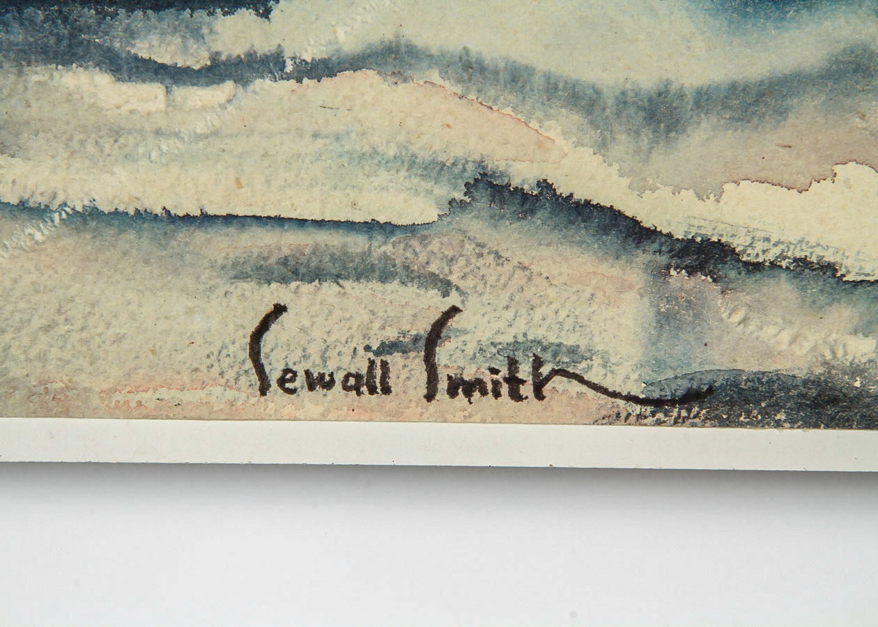 Sewall Smith Watercolor Painting on Paper "Sunset Seascape"