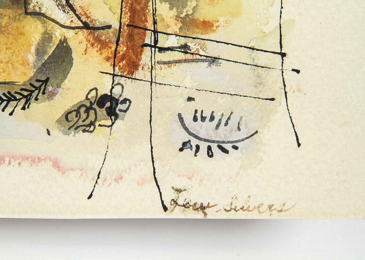 Lew Silvers Mixed Media on Paper "Sunlit Woodland Scene"