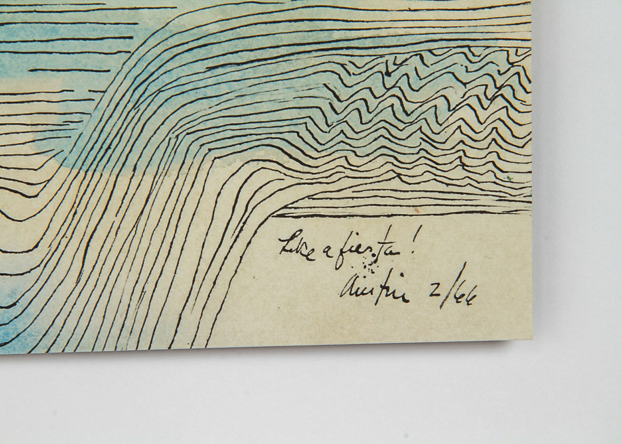 Mixed Media Painting on Paper "Regatta, Austin, Texas"