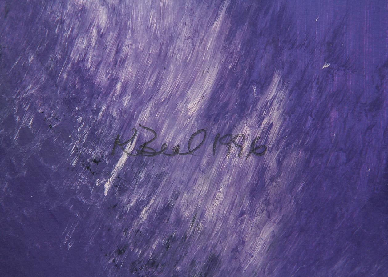 Signed Acrylic Painting on Paper "Amethyst Abstract"