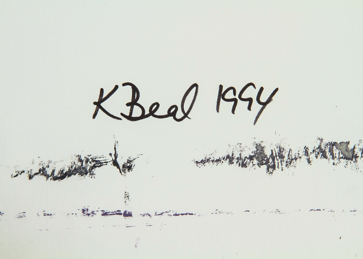 Signed Acrylic Painting on Paper "Amethyst Abstract"