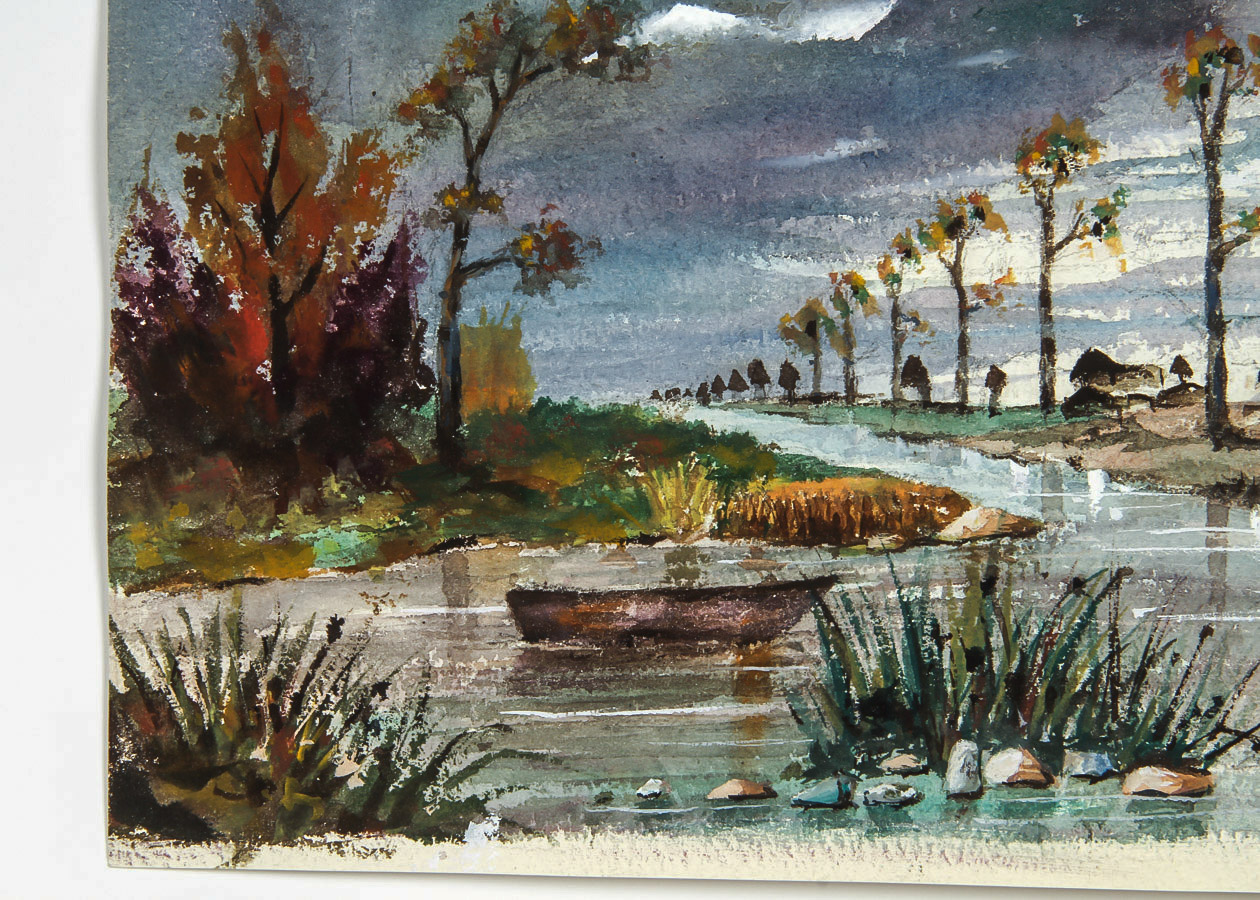 Al Rader Mixed Media Painting on Paper "After the Storm"