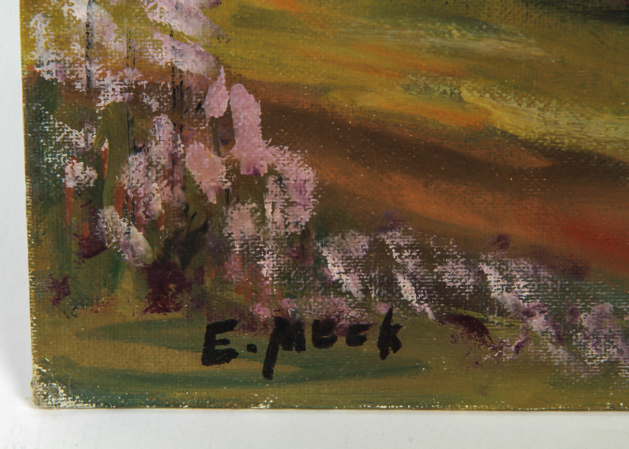 Evelyn Meck Oil Painting on Canvas Board "Santa Cruz Hills"