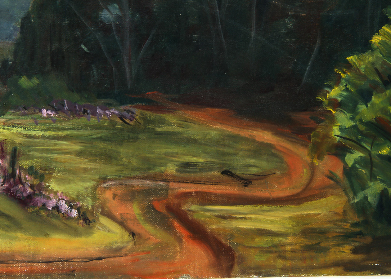 Evelyn Meck Oil Painting on Canvas Board "Santa Cruz Hills"